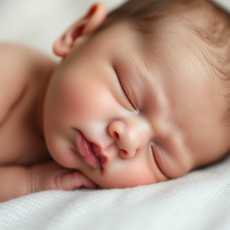 A peaceful close-up of a newborn baby sleeping soundly, highlighting the delicate beauty of newborn photography.