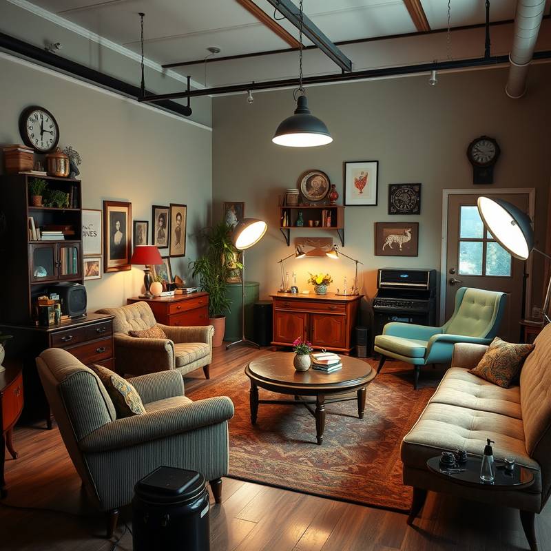 The 'Vintage' Room: A retro-themed studio with classic props and vintage furniture.
